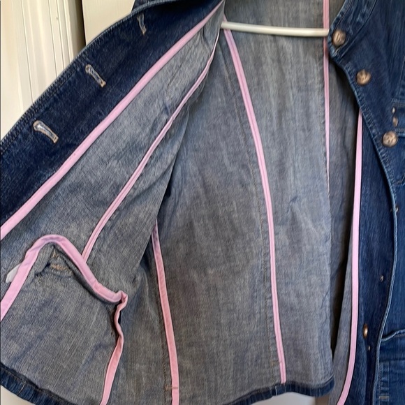 Women's XL (18) Covington stretch Denim Jacket Button Front pockets 3/4 sleeves - Picture 9 of 10